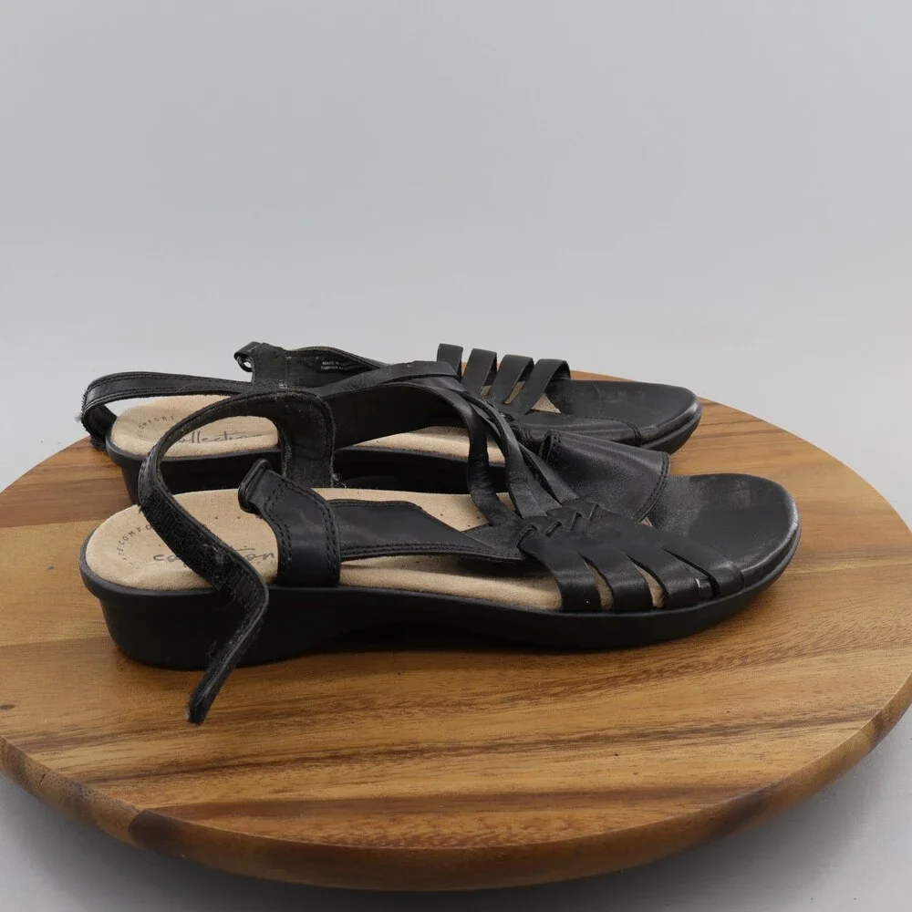Clarks Collection Loomis Sandals Women's Size 8.5M Strappy Sandal Black - Picture 2 of 9
